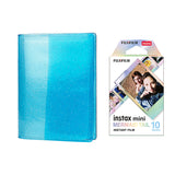 Fujifilm Instax Mini 10X1 mermaid tail Instant Film with 64-Sheets Album For Mini Film 3 inch sky blue