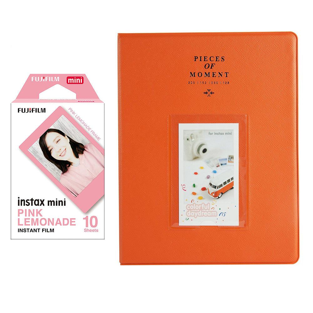 Fujifilm Instax Mini 10X1 pink lemonade Instant Film With 128-sheet Album for mini film