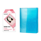 Fujifilm Instax Mini 10X1 pink lemonade Instant Film with 64-Sheets Album For Mini Film 3 inch Sky blue