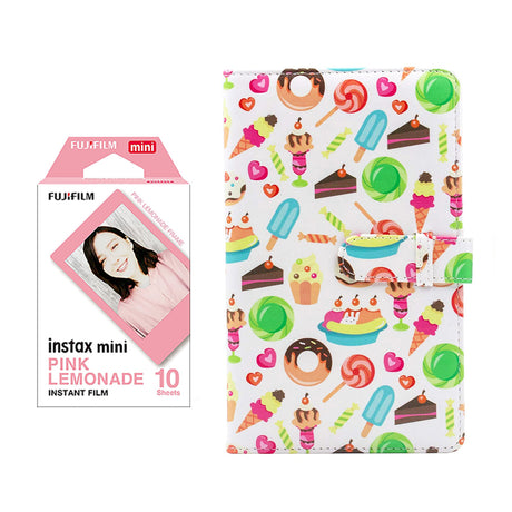 Fujifilm Instax Mini 10X1 pink lemonade Instant Film with 96-sheet Album for mini film Dessert