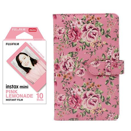 Fujifilm Instax Mini 10X1 pink lemonade Instant Film with 96-sheet Album for mini film Pink rose