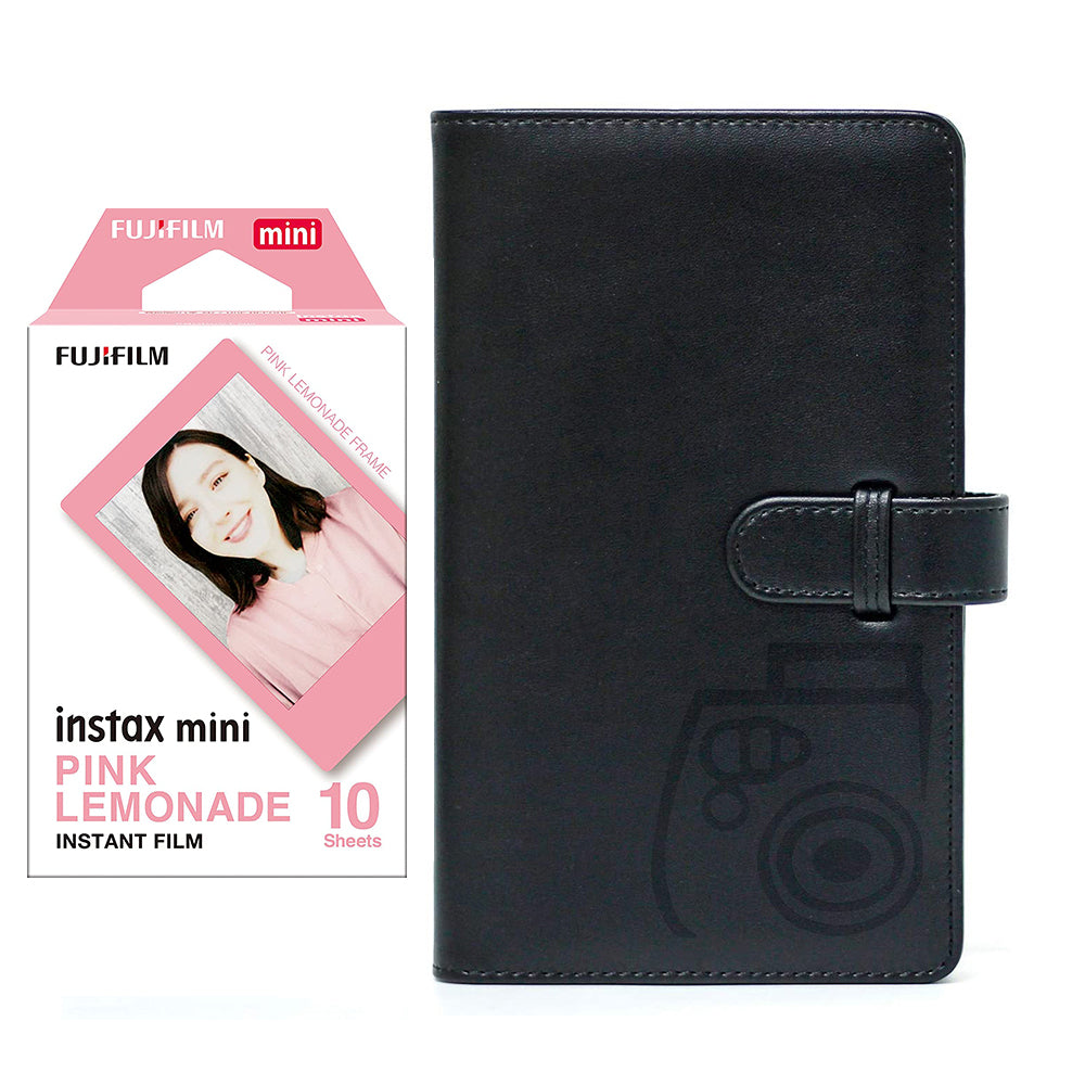 Fujifilm Instax Mini 10X1 pink lemonade Instant Film with 96-sheet Album for mini film Charcoal gray