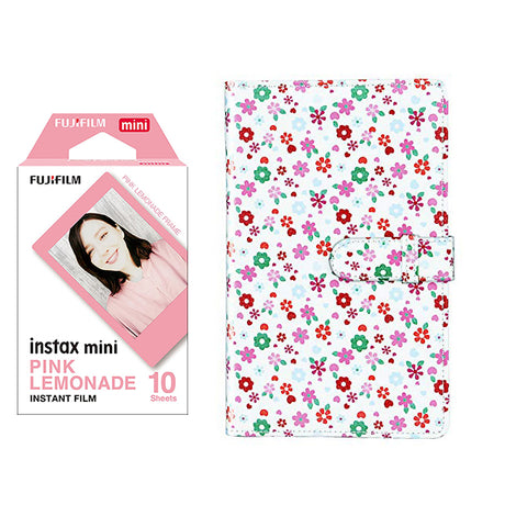 Fujifilm Instax Mini 10X1 pink lemonade Instant Film with 96-sheet Album for mini film Flower