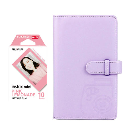 Fujifilm Instax Mini 10X1 pink lemonade Instant Film with 96-sheet Album for mini film Lilac purple