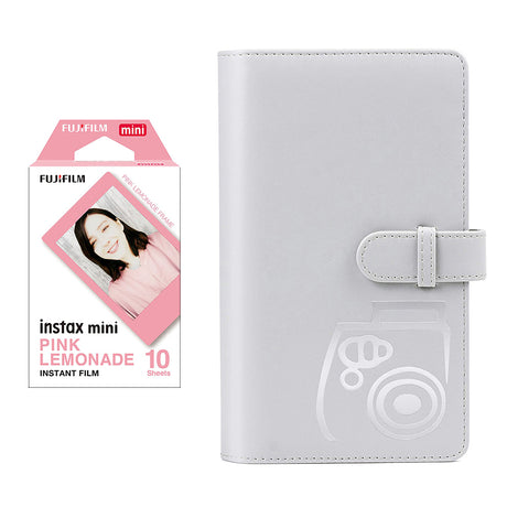 Fujifilm Instax Mini 10X1 pink lemonade Instant Film with 96-sheet Album for mini film Smoky white