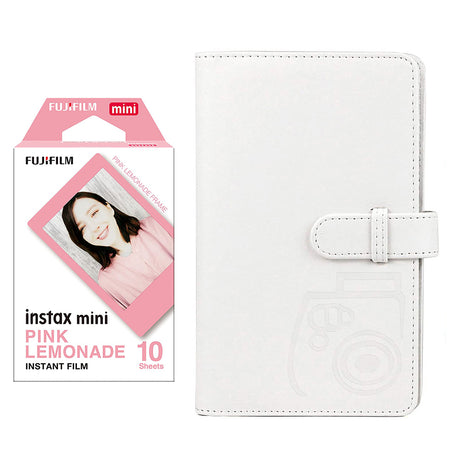 Fujifilm Instax Mini 10X1 pink lemonade Instant Film with 96-sheet Album for mini film lce white
