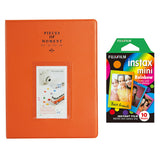 Fujifilm Instax Mini 10X1 rainbow Instant Film With 128-sheet Album for mini film Orange