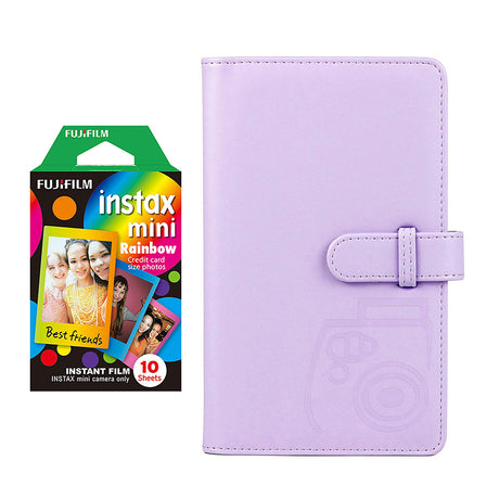 Fujifilm Instax Mini 10X1 rainbow Instant Film with 96-sheet Album for mini film Lilac purple