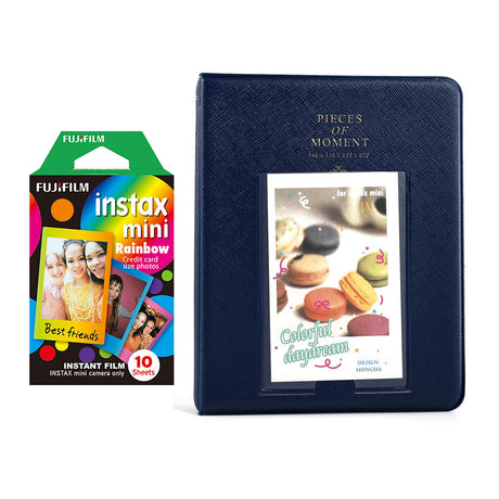 Fujifilm Instax Mini 10X1 rainbow Instant Film with Instax Time Photo Album 64 Sheets