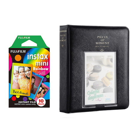 Fujifilm Instax Mini 10X1 rainbow Instant Film with Instax Time Photo Album 64 Sheets