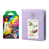 Fujifilm Instax Mini 10X1 rainbow Instant Film with Instax Time Photo Album 64 Sheets Lilac purple