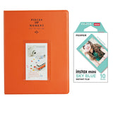 Fujifilm Instax Mini 10X1 sky blue Instant Film With 128-sheet Album for mini film Orange