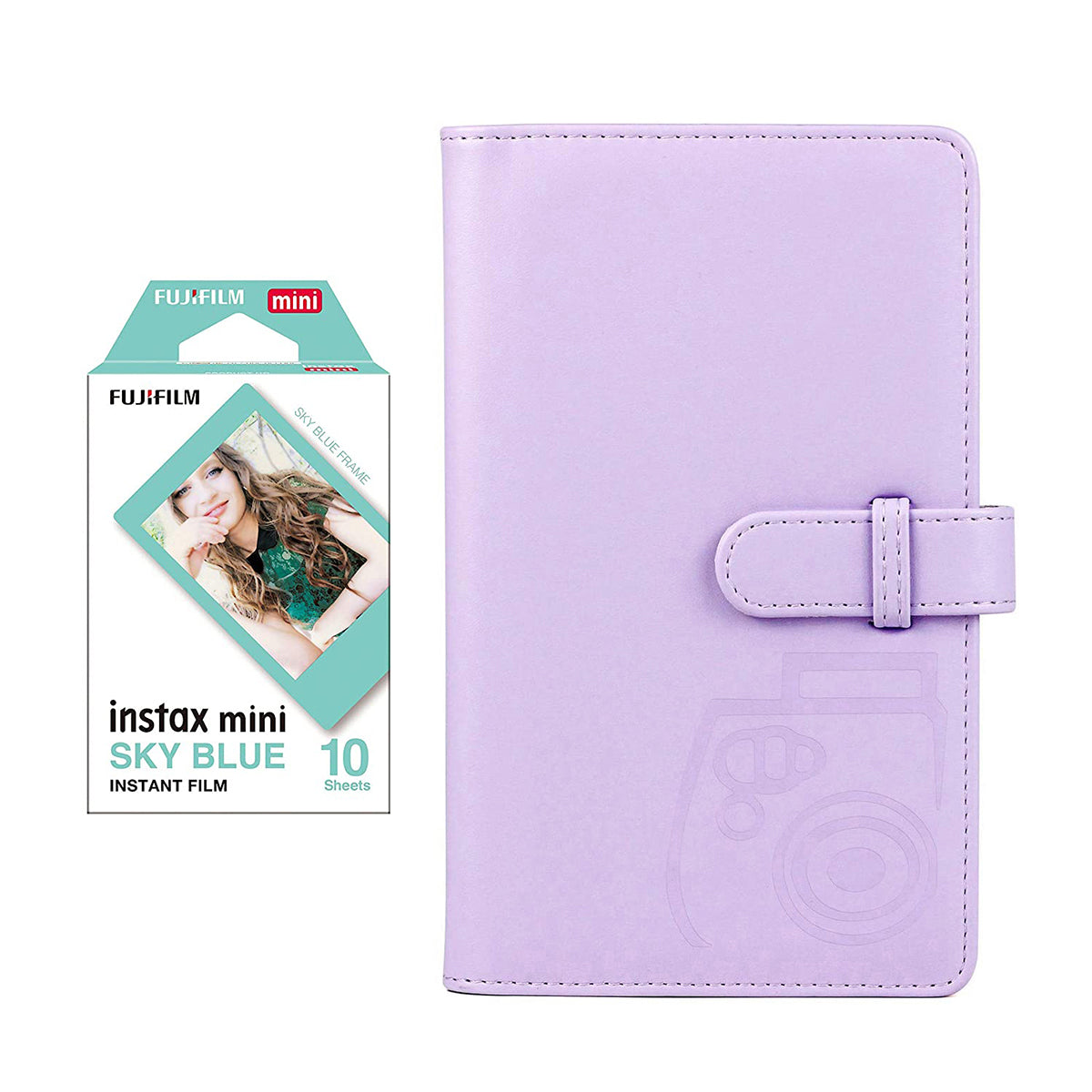 Fujifilm Instax Mini 10X1 sky blue Instant Film with 96-sheet Album for mini film