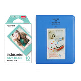 Fujifilm Instax Mini 10X1 sky blue Instant Film with Instax Time Photo Album 64 Sheets Cobalt blue