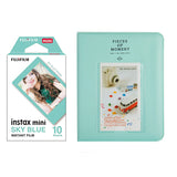Fujifilm Instax Mini 10X1 sky blue Instant Film with Instax Time Photo Album 64 Sheets Ice blue