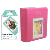 Fujifilm Instax Mini 10X1 sky blue Instant Film with Instax Time Photo Album 64 Sheets Rose red