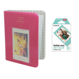 Fujifilm Instax Mini 10X1 sky blue Instant Film with Instax Time Photo Album 64 Sheets Rose red
