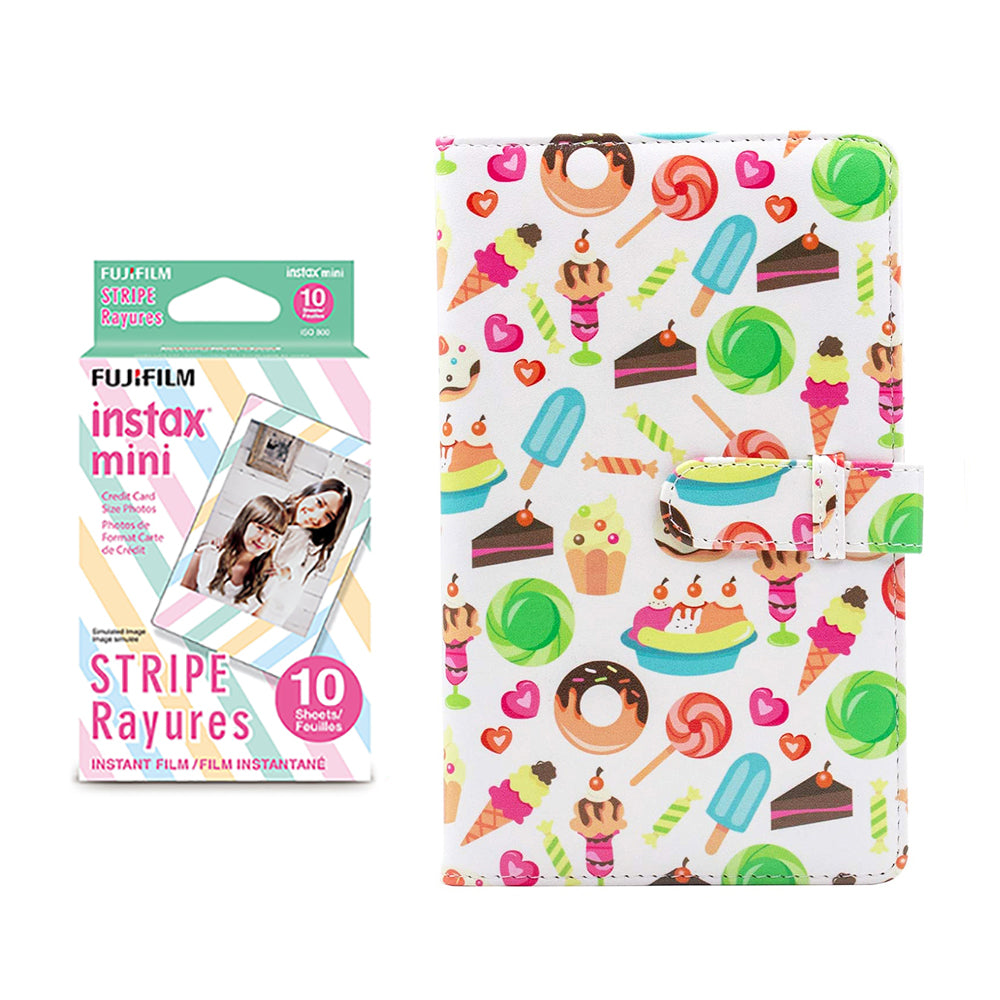 Fujifilm Instax Mini 10X1 stripe  Instant Film with 96-sheet Album for mini film
