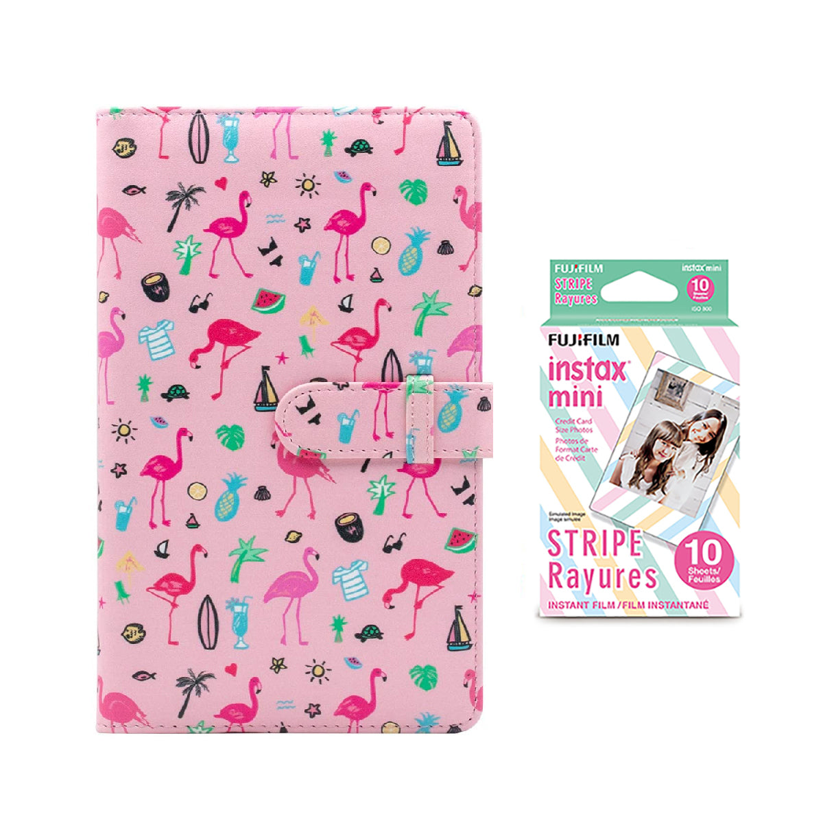 Fujifilm Instax Mini 10X1 stripe  Instant Film with 96-sheet Album for mini film