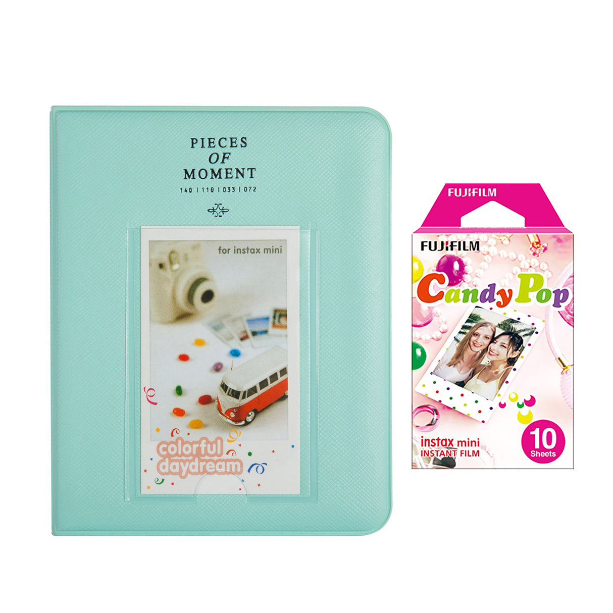 Fujifilm Instax Mini 10X1 candy pop Instant Film with Instax Time Photo Album 64 Sheets Ice blue