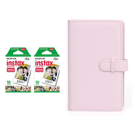 Fujifilm Instax Mini 10X2 Instant Film With 108-Sheets Album For Mini Film (3 inch) Blossom Pink