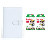 Fujifilm Instax Mini 10X2 Instant Film With 108-Sheets Album For Mini Film (3 inch) Clay White