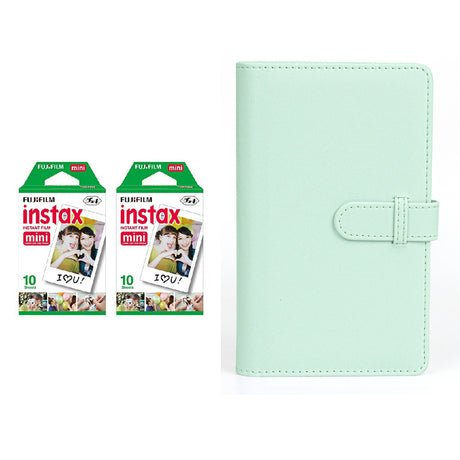 Fujifilm Instax Mini 10X2 Instant Film With 108-Sheets Album For Mini Film (3 inch) Mint Green