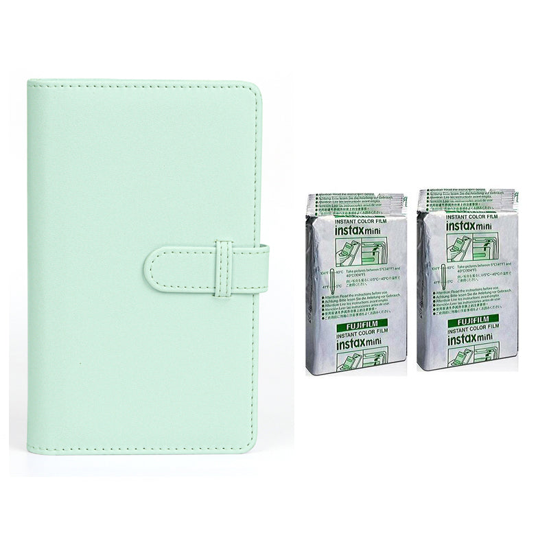 Fujifilm Instax Mini 10X2 Instant Film With 108-Sheets Album For Mini Film (3 inch) Mint Green