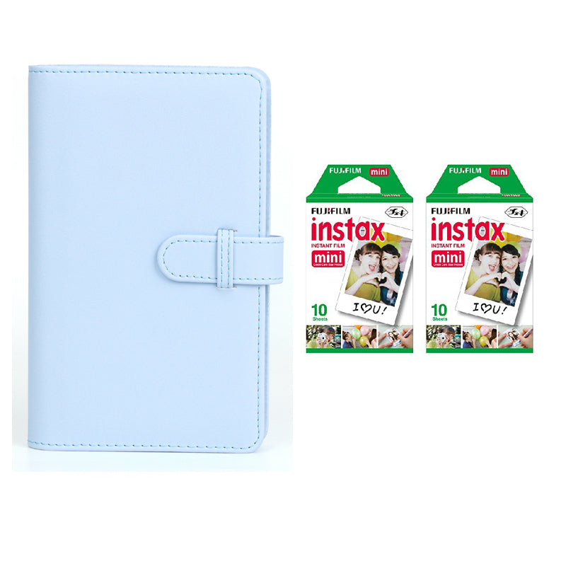 Fujifilm Instax Mini 10X2 Instant Film With 108-Sheets Album For Mini Film (3 inch) Pastel Blue