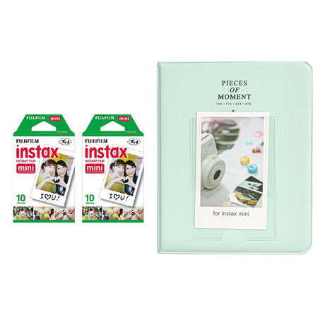 Fujifilm Instax Mini 10X2 Instant Film With 64-Sheets Album For Mini Film (3 inch) Mint Green