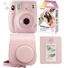 Fujifilm Instax Mini 11 Blush Pink Instant Camera Plus Case, Photo Album and Fujifilm Character 10 Films Macaron
