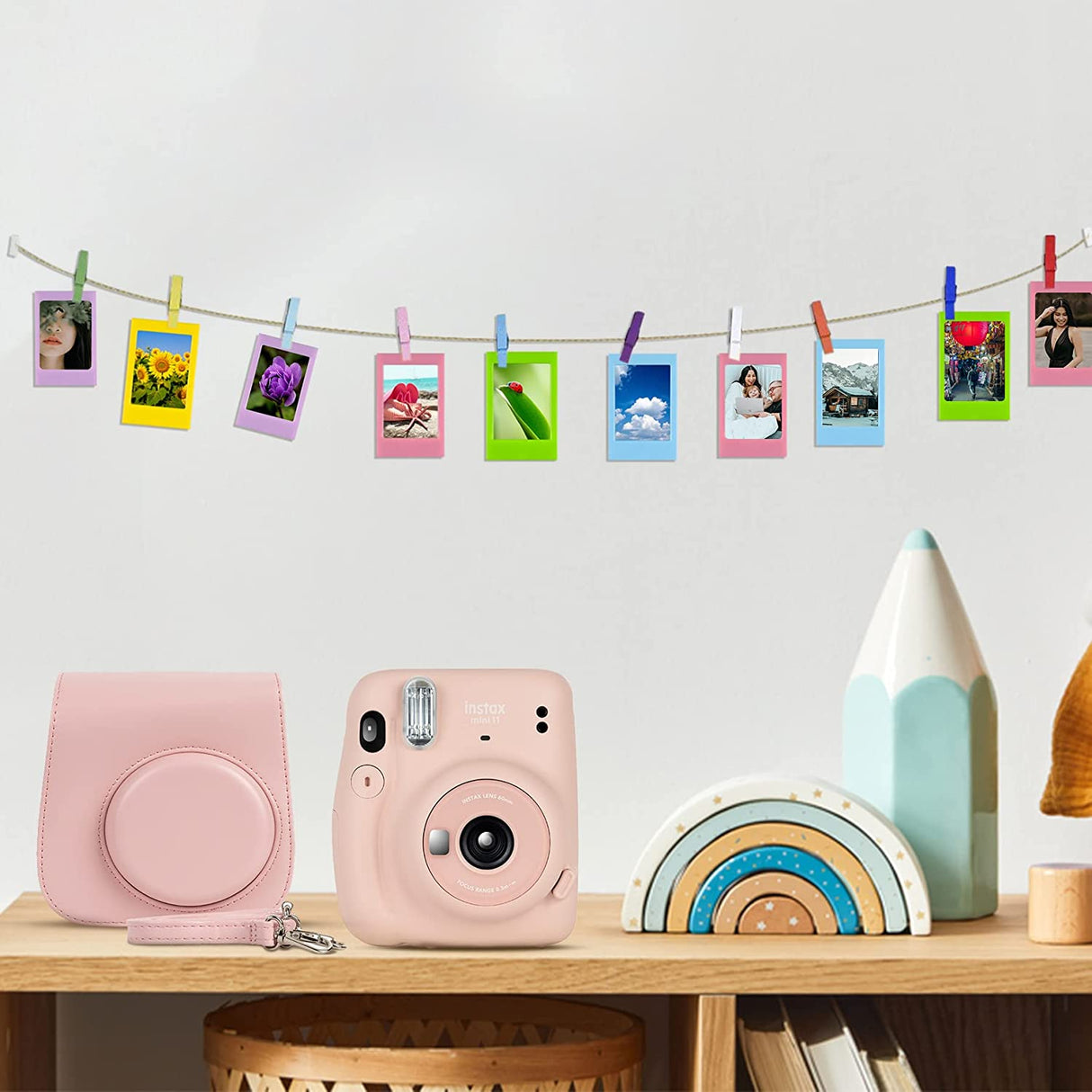 Fujifilm Instax Mini 11 Camera with Fujifilm Instant Mini Film (20 Sheets) Bundle with Deals Number One Accessories Including Carrying Case, Color Filters, Photo Album, Stickers + More