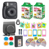 Fujifilm Instax Mini 11 Instant Camera + Carrying Case + Fuji Instax Film(40 Sheets) Accessories Bundle Charcoal Gray