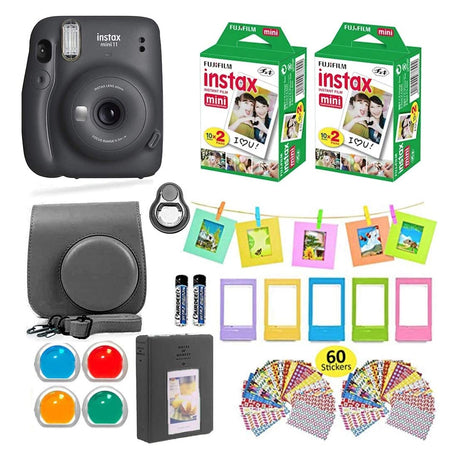 Fujifilm Instax Mini 11 Instant Camera + Carrying Case + Fuji Instax Film(40 Sheets) Accessories Bundle