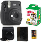 Fujifilm Instax Mini 11 Instant Camera | Instax Mini Twin Pack Film | Glitter Photo Album Holds 64 Photos | Groovy Case Charcoal Gray