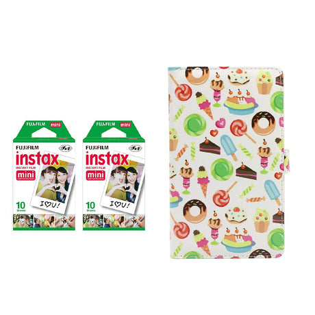 Fujifilm Instax Mini 2 Pack 10 Sheets Instant Film with 96-sheet Album for mini film Dessert