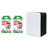 Fujifilm Instax Mini 2 Pack of 10 Sheets Instant Film with dimand Photo Album 64-Sheets white