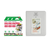 Fujifilm Instax Mini 3 Pack of 10 Sheets Instant Film with Instax Time Photo Album 64-Sheets Smokey White