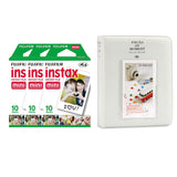 Fujifilm Instax Mini 3 Pack of 10 Sheets Instant Film with Instax Time Photo Album 64-Sheets Ice white