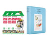 Fujifilm Instax Mini 3 Pack of 10 Sheets Instant Film with Instax Time Photo Album 64-Sheets Sky blue