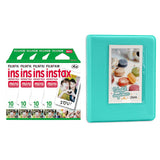 Fujifilm Instax Mini 4 Pack of 10 Sheets Instant Film with Instax Time Photo Album 64-Sheets Mint Green