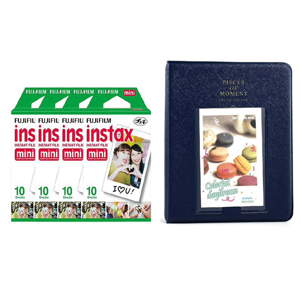Fujifilm Instax Mini 4 Pack of 10 Sheets Instant Film with Instax Time Photo Album 64-Sheets