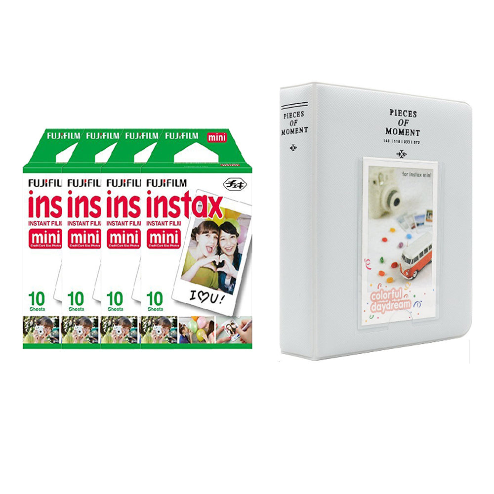Fujifilm Instax Mini 4 Pack of 10 Sheets Instant Film with Instax Time Photo Album 64-Sheets