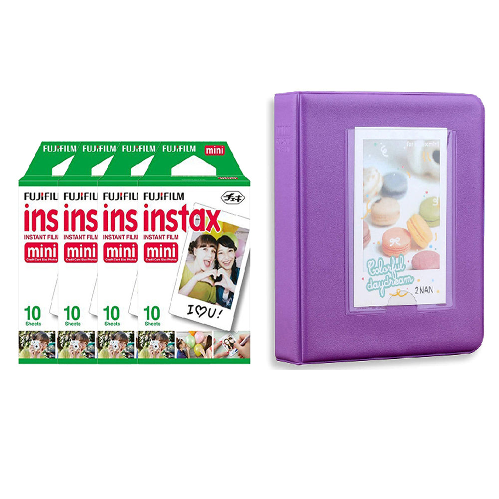 Fujifilm Instax Mini 4 Pack of 10 Sheets Instant Film with Instax Time Photo Album 64-Sheets