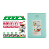 Fujifilm Instax Mini 4 Pack of 10 Sheets Instant Film with Instax Time Photo Album 64-Sheets Ice blue