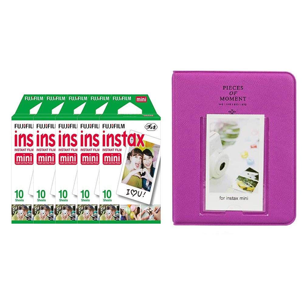 Fujifilm Instax Mini 5 Pack of 10 Sheets Instant Film with Instax Time Photo Album 64-Sheets