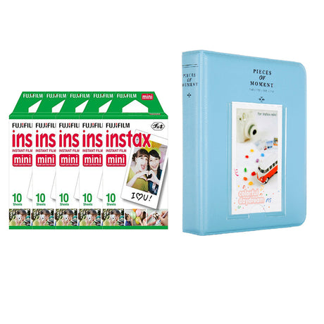 Fujifilm Instax Mini 5 Pack of 10 Sheets Instant Film with Instax Time Photo Album 64-Sheets