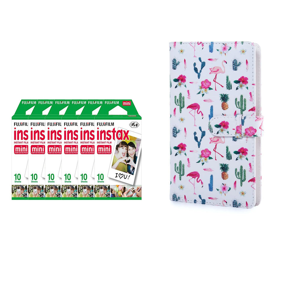 Fujifilm Instax Mini 6 Pack 10 Sheets Instant Film with 96-sheet Album for mini film