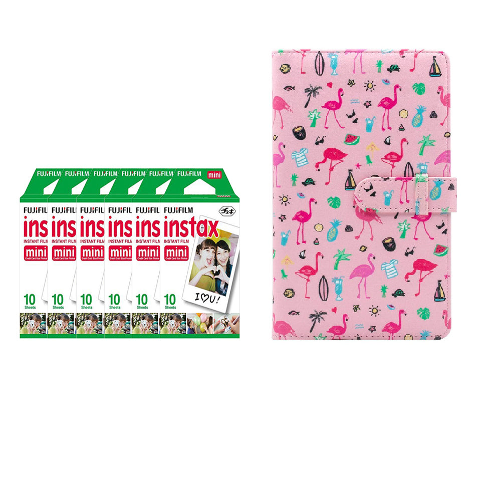 Fujifilm Instax Mini 6 Pack 10 Sheets Instant Film with 96-sheet Album for mini film