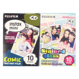 Fujifilm Instax Mini Instant Film 10 Sheets × 2 Packs (Comic & Stained Glass)